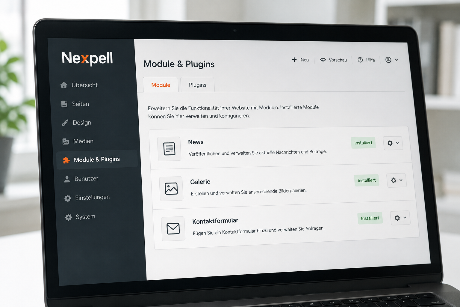 Nexpell: Erweiterbar mit Modulen